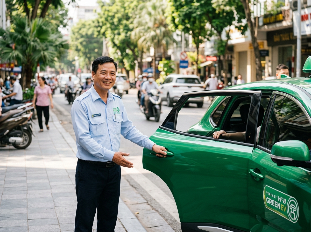 Tài xế taxi điện thân thiện