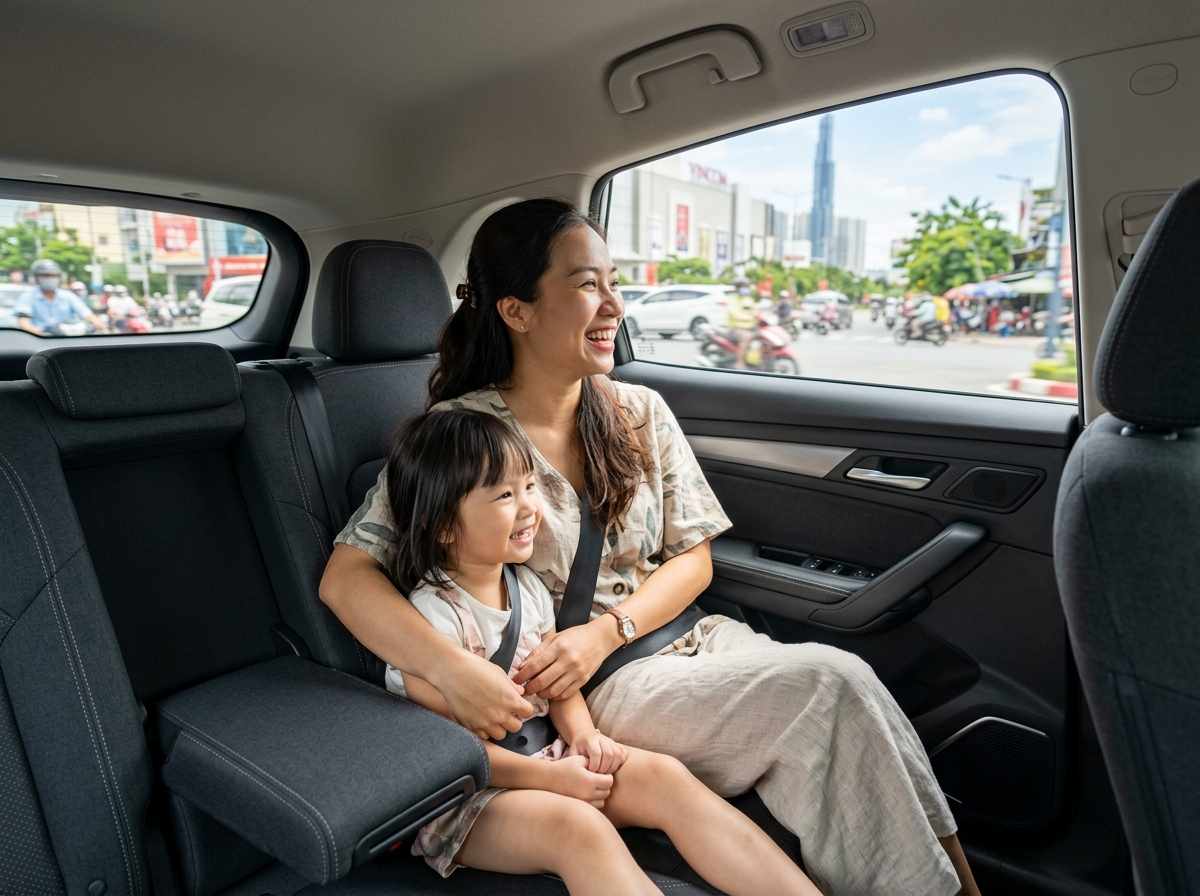 Hành khách êm ái trên xe điện